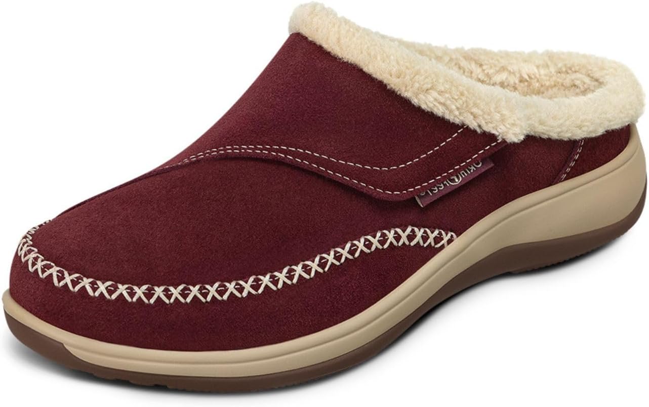 Orthofeet Women's Orthopedic Faux Fur Lined Charlotte Slippers