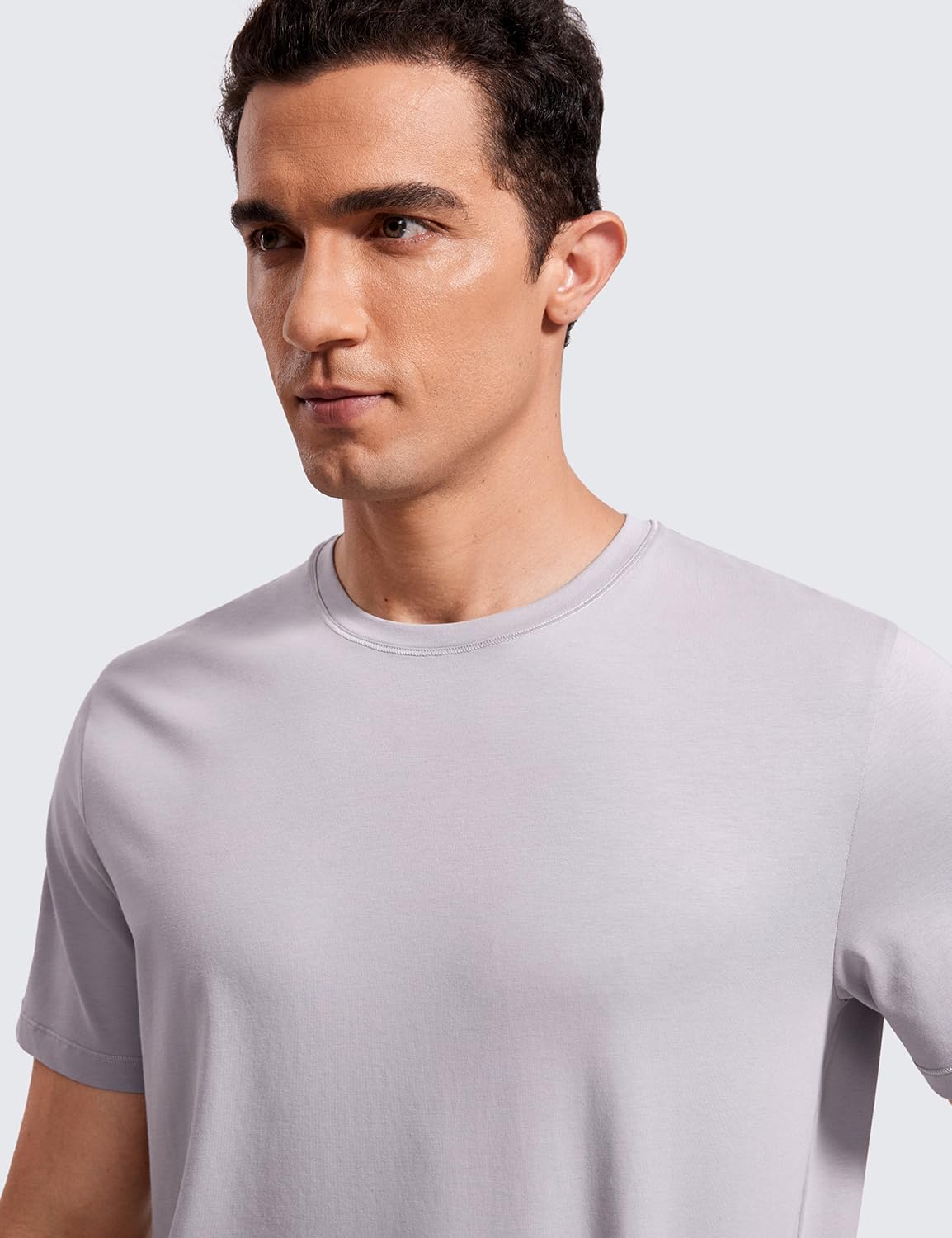CRZ YOGA Men's Cotton Polyester Short Sleeve T-Shirt Classic Fit Casual Workout Tops Soft Premium Tee