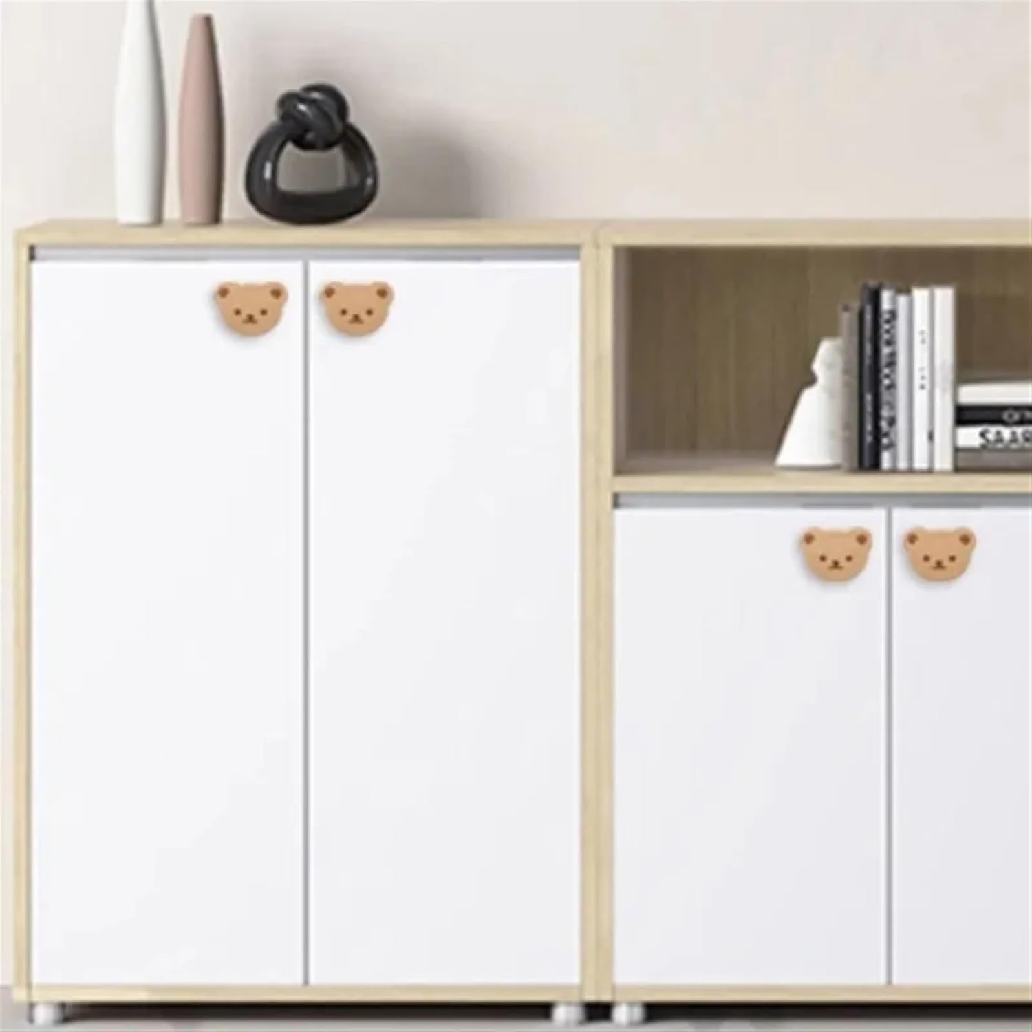 Wooden Door Handles Children's Room Animal Wood Furniture Handles for Cabinets and Drawers Knobs Kitchen Cupboard Wardrobe Pulls 1Pcs (Color : Cat)