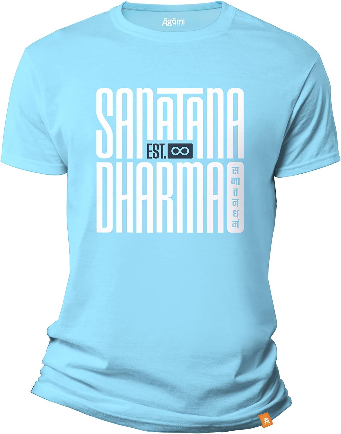 AGAMI STORES Sanatana Dharma Aqua Blue Tshirt
