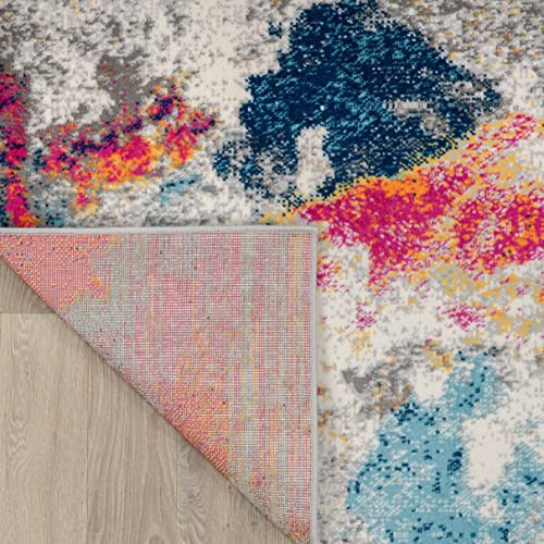 Rugshop Sky Collection Modern Abstract Area Rug 5' X 7' Multi #TOP5