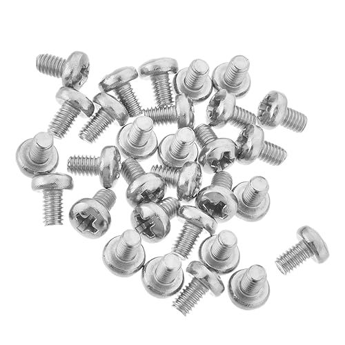Miniatura 156 de MroMax 30 tornillos de máquina Phillips de cabeza plana M2 x 0.197 in, acero inoxidable 304 18-8, rosca completa, tornillos de cabeza cruzada gris