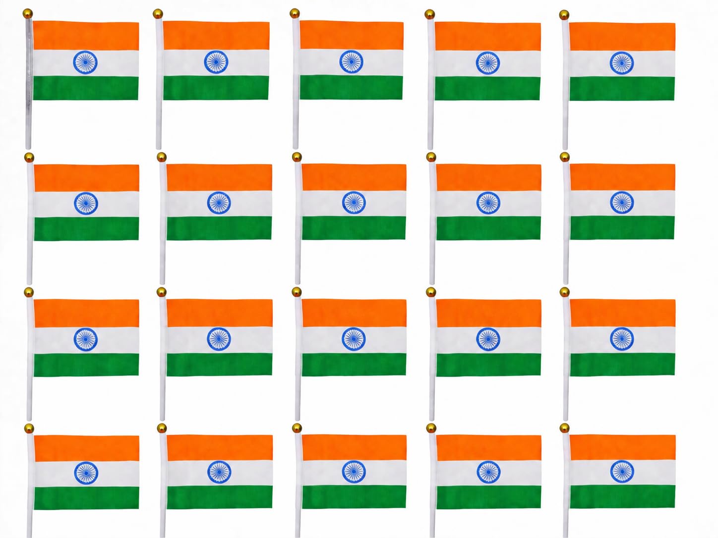 Mini Indian National Flags with Plastic Stick | 20 PCS Handheld Tiranga Flags | Small India Flag for Independence Day, Republic Day, School Events, Office Decoration & Patriotic Celebrations-image-47