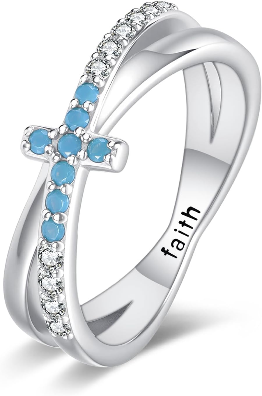 Cross Ring 925 Sterling Silver Turquoise Cross Faith Ring Turquoise Jewelry Gifts for Women