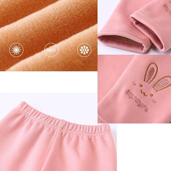 ACMEDE Filles Legging Chaud Polaire Épais Automne Hiver Couleur Unie Pantalon Thermique épais En Coton Jeggings Doublés En Polaire Pour Filles Âge 2-8 Ans (100