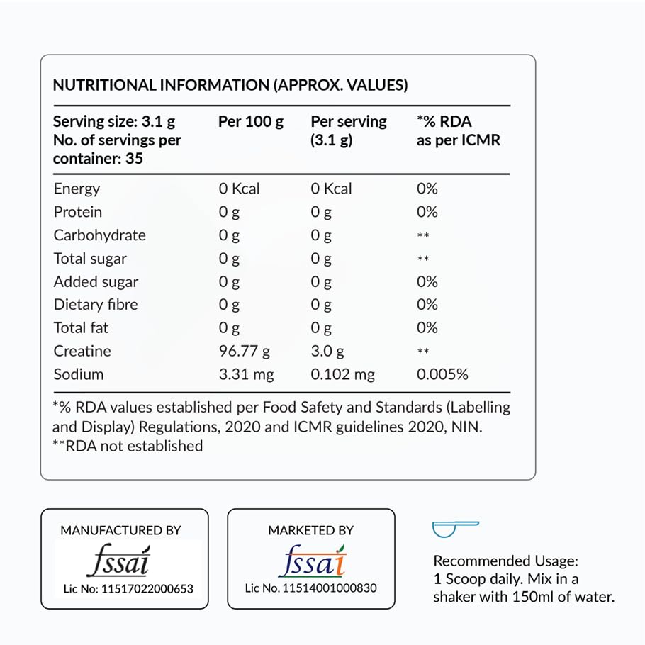 Image of NUTROVA Creatine Monohydrate (Unflavoured) | 100% Micronised for Solubility | Third-Party Tested | Supports Strength, Recovery & Brain Energy | 0 Calories | 35 Servings | 110g | Men & Women