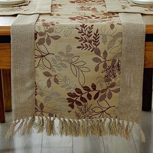 Chemin de table coton et lin marron café pour vos repas chaleureux en famille