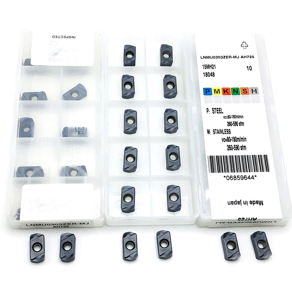 LNMU0303ZER MJ AH130 AH725 Cutting Double-Sided Fast Feed Opening Rough Milling Insert Hard Hard Turning Tool Milling Cutter(Color:LNMU0303ZER MJ AH725)