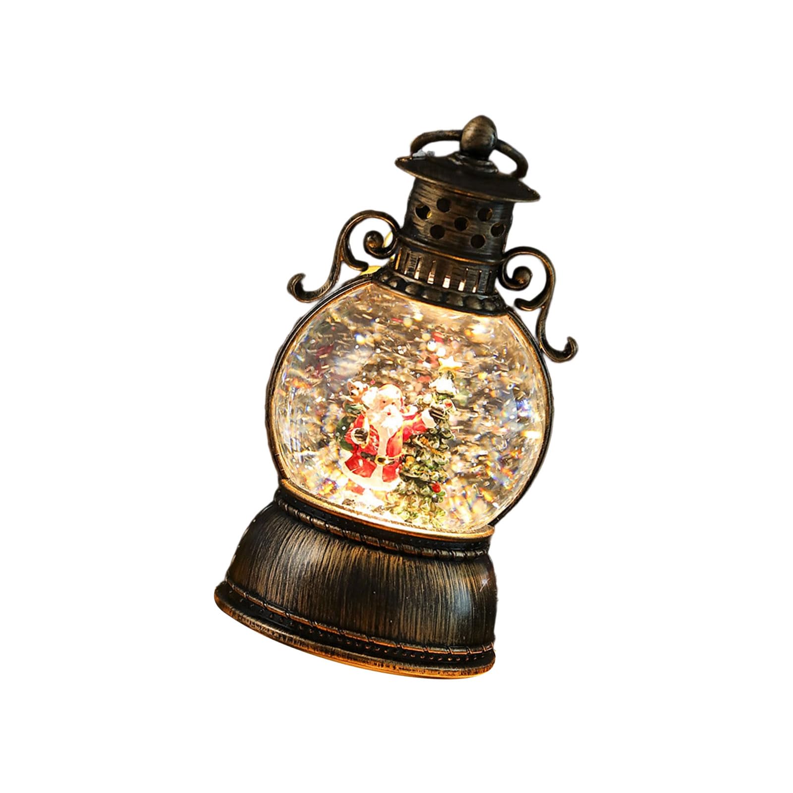 Buxuaaaa A Buxuaaa Led Illuminated Sant Resin Statue Festival Room Decoration Snowfalls Nimated Centerpieces Tabletop Ornament Led Light Up Christmas Ornament