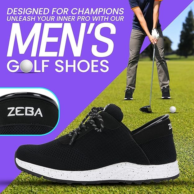 ZEBA Handsfree Slip-On Mens Golf Shoes - Enhanced Stability, Supreme Comfort, and Reliable Slip Resistance with Our Golf Shoes3