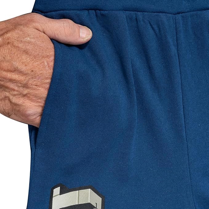 Minecraft Video Game Pants Logo Block Big Letters Boys Navy Sweatpants3