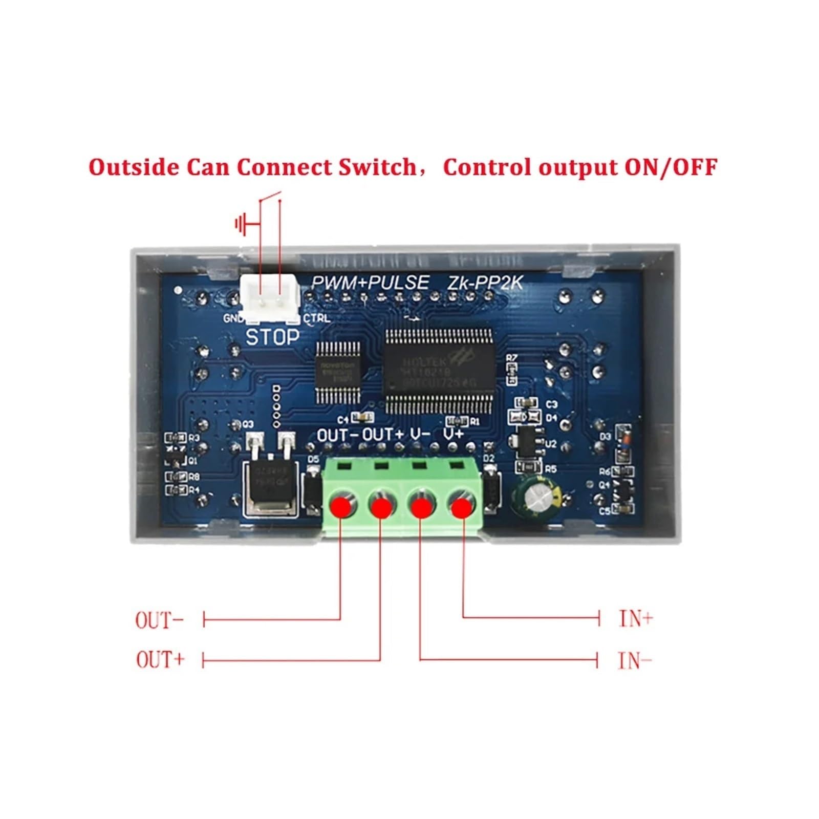 Módulo generador de señal PWM ZK-PP2K DC3.3-30V, controlador de motor de modo dual 8A, frecuencia de pulso PWM, ciclo de trabajo ajustable (ZK-PP2)