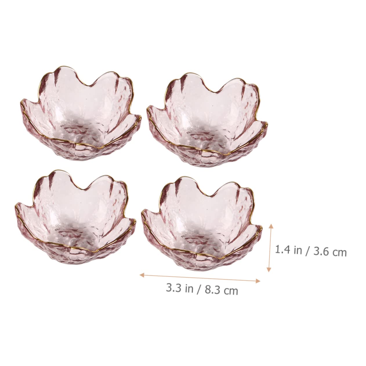 Cabilock 4Pcs Flower Shaped Glass Sauce Dishes Elegant Condiment Plates for Oil Vinegar and Seasonings for Family Gatherings Parties Camping and Barbecues