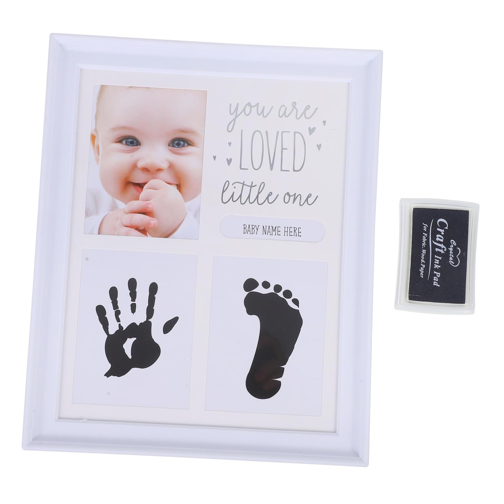 Cadre photo croissance bébé pour empreinte de main cadeau de naissance