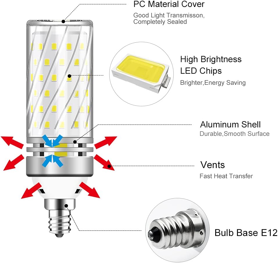 Best Cyber Deals 🔥 E12 LED Bulbs, 16W Candelabra Light Bulbs, Daylight 6000K, CRI80+, 1500LM 120W Equivalent, E12 Base LED Chandelier Bulbs, Non-Dimmable LED Lamp, 6Pack Up To 40% OFF E12 LED Bulbs, 16W Candelabra Light Bulbs, Daylight 6000K, CRI80+, 1500LM 120W Equivalent, E12 Base LED Chandelier Bulbs, Non-Dimmable LED Lamp, 6Pack