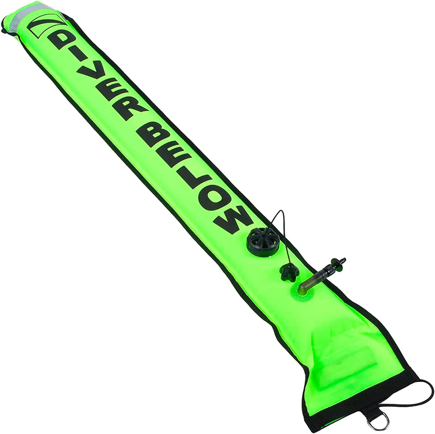 4FT High Visibility Inflatable Scuba Diving SMB Surface Signal Marker Buoy Fluorescent Yellow Waterproof Safety Device for Scuba Divers and Water Sports Enthusiasts