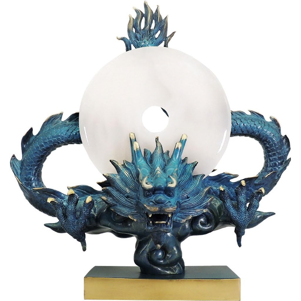 Escultura Decorativa De Entrada, Hecha De Cobre, Jade Blanco, Dragón De Cobre, Adornos De La Fortuna, Estatua Hecha A Mano, Decoración China para El Hogar, Sala De Estar, Escr,