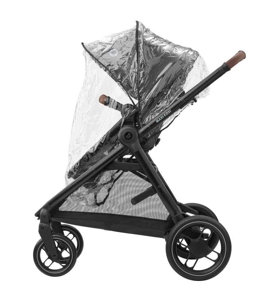 Maxi-Cosi Zelia S Trio Poussette 3 en 1, 0-4 Ans, 22 kg, Pliable, Compacte, CabrioFix S i-Size, Sac à Langer, Gris Foncé