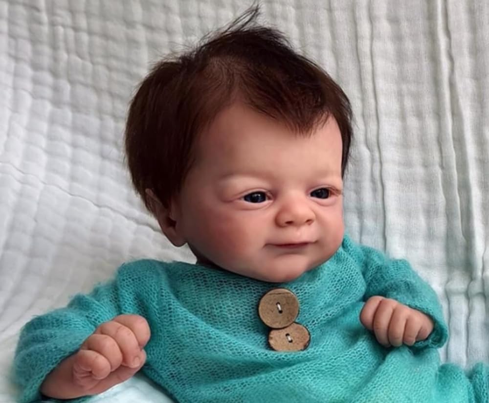 MAIHAO Bambole Reborn Maschio Realistica Bambole Neonata Bambola Originali Baby Doll 18 Pollici Corpo Morbido Tessuto Bambole Reincarnate Bambola Reale Ragazzo ha dei bellissimi occhi blu