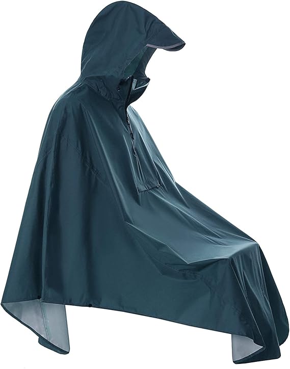 Amazon レインコート メンズ レディース 自転車レインポンチョ 超軽量レインウェア 雨具 防風防水 収納便利 通勤通学 ディープブルー レインコート ポンチョ 通販