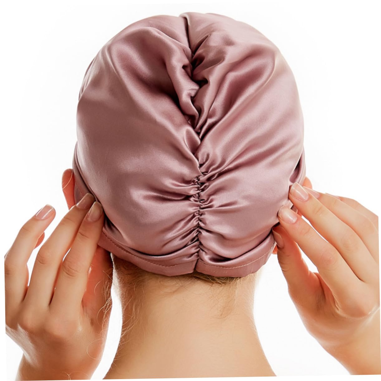 Beavorty 3stücke Silk Hair Drying Hat Schnelltrocknende Haarkappe Aus Seide Für Zuhause Gym Und Reisen Sanfte Wasserabsorbierend Elastischer Bund Gummirot