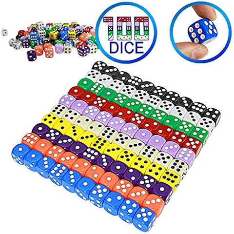YOUSHARES 100Pcs Dice Set with Velvet Bag Cover