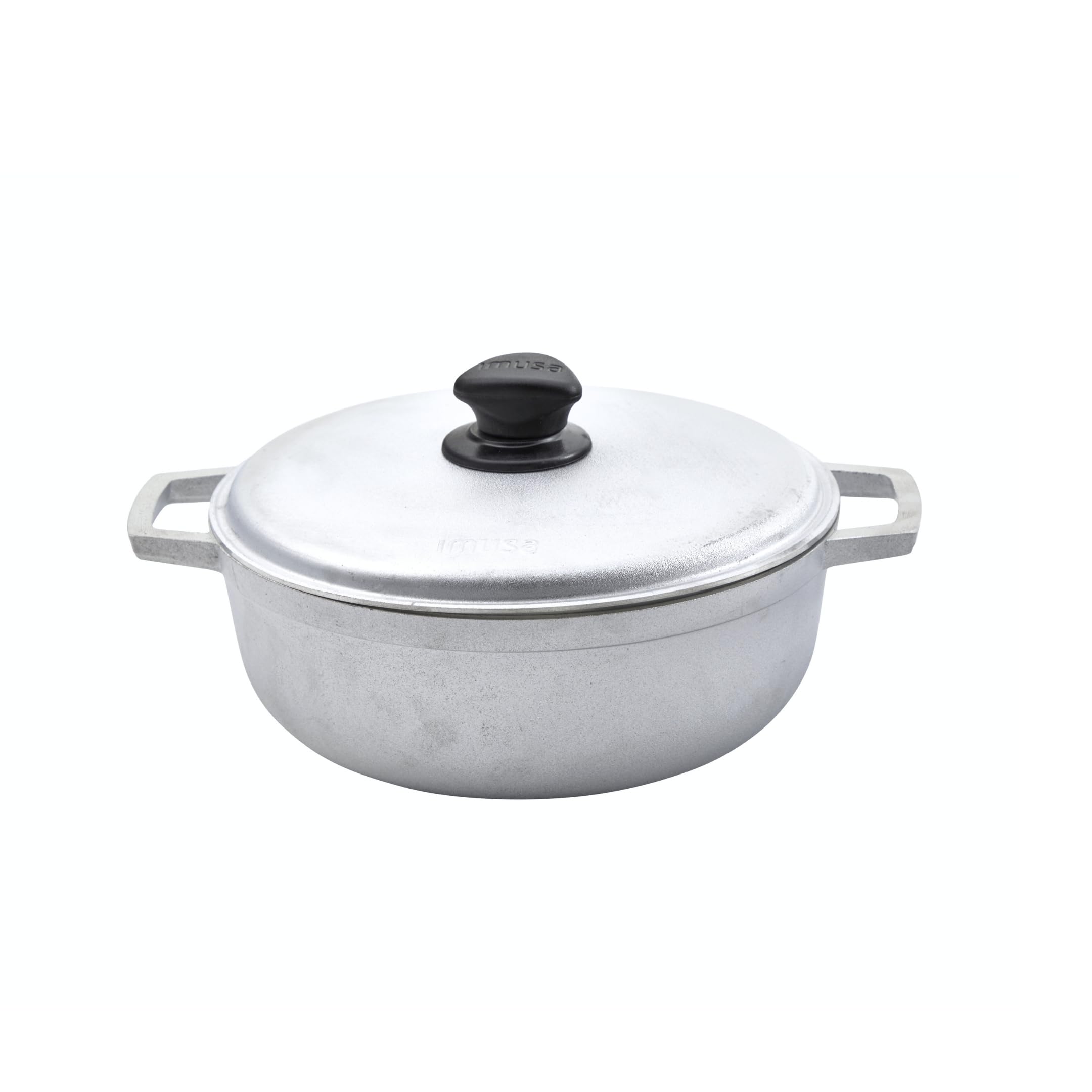IMUSA USA Traditional Aluminum Colombian Natural Caldero Cookware, 3.7 Quart, Silver