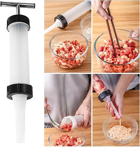 Miniatura 6 de GEZICHTA Máquina de embutidos manual, máquina de rellenar salchichas, herramienta de relleno de salchichas, relleno de carne, herramienta de llenado