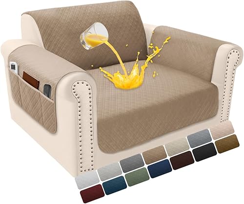 Miniatura 58 de Funda de terciopelo 100 % impermeable para perros, funda de sofá lavable para sofá de 3 plazas, juego de fundas acolchadas y antideslizantes con