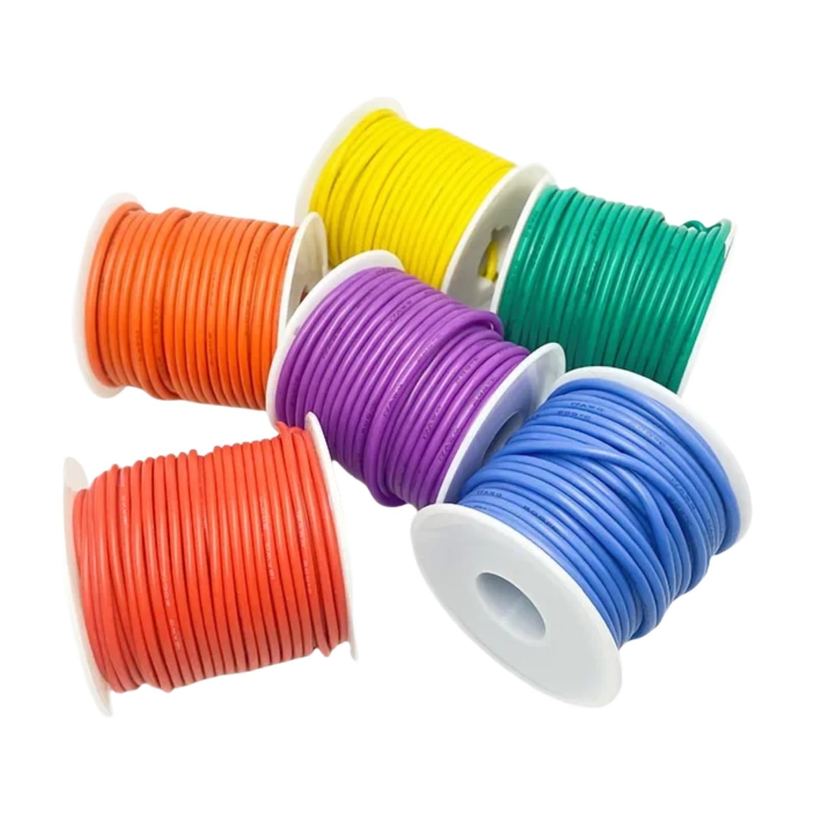 Cable de silicona 30 awg 28 26 24 22 20 awg 18 awg 16 awg Tinned Copper Flexible(Red; 22 AWG-30 m)