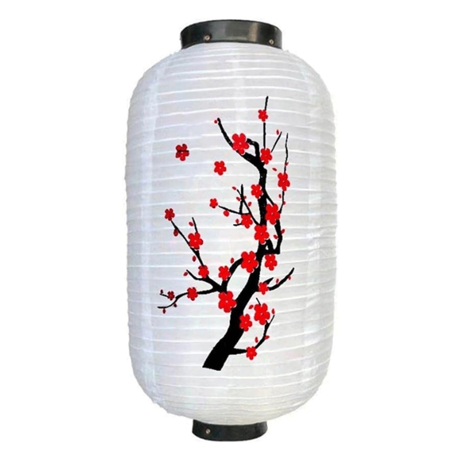 Asian Lantern, Japanese Style Silk Hanging Lantern Foldable Plum Blossom Festival for Sushi Restaurant Indoor Outdoor Home Decor(White,10 inch)