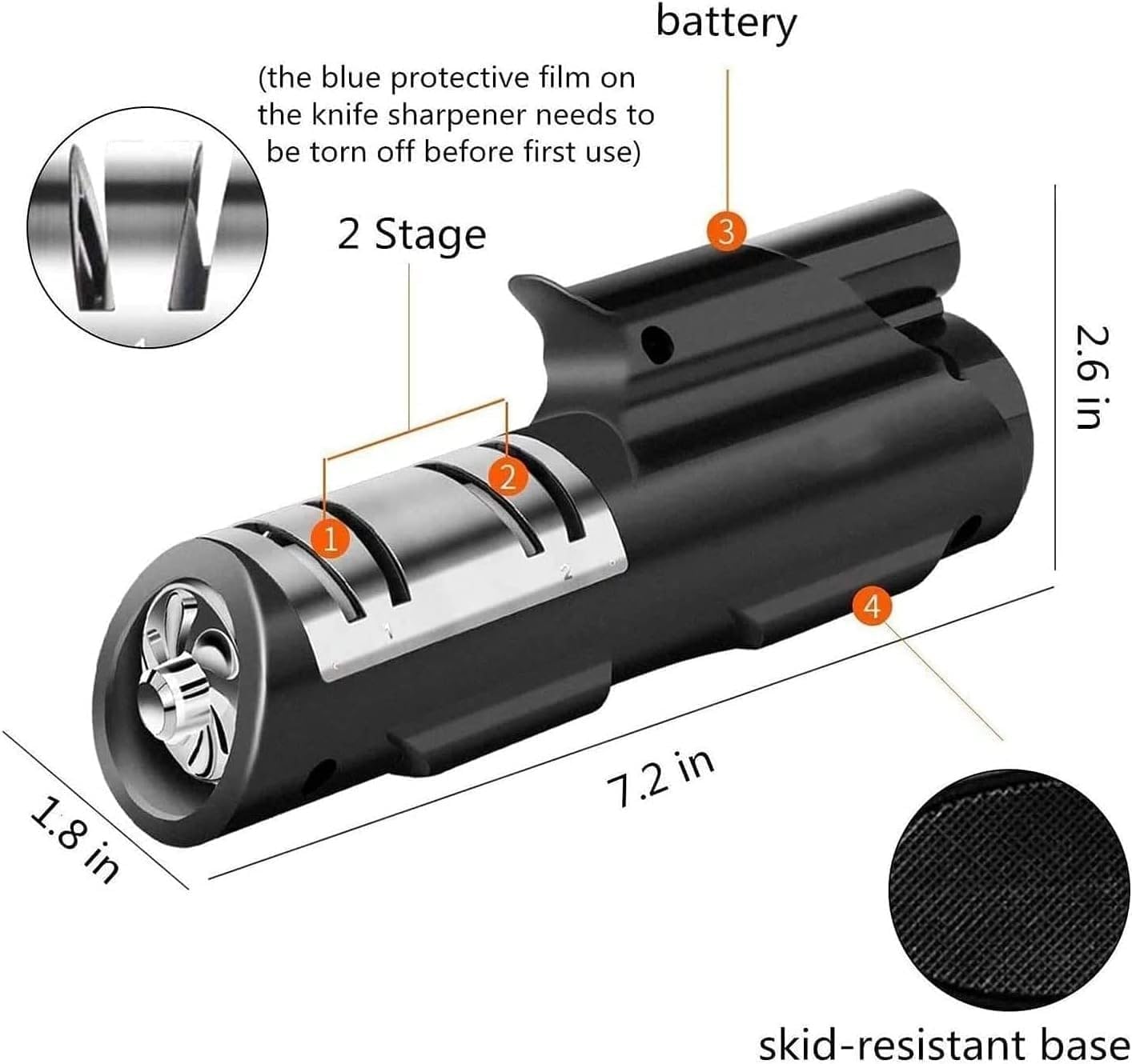 Manual Knife Sharpeners, 2-Speed Electric Knife Sharpener, USB Rechargeable Knife Sharping Hine, 2-Stage Blade，Cordless Knife Sharpening Kitchen Tool is a Household Necessity - Professional