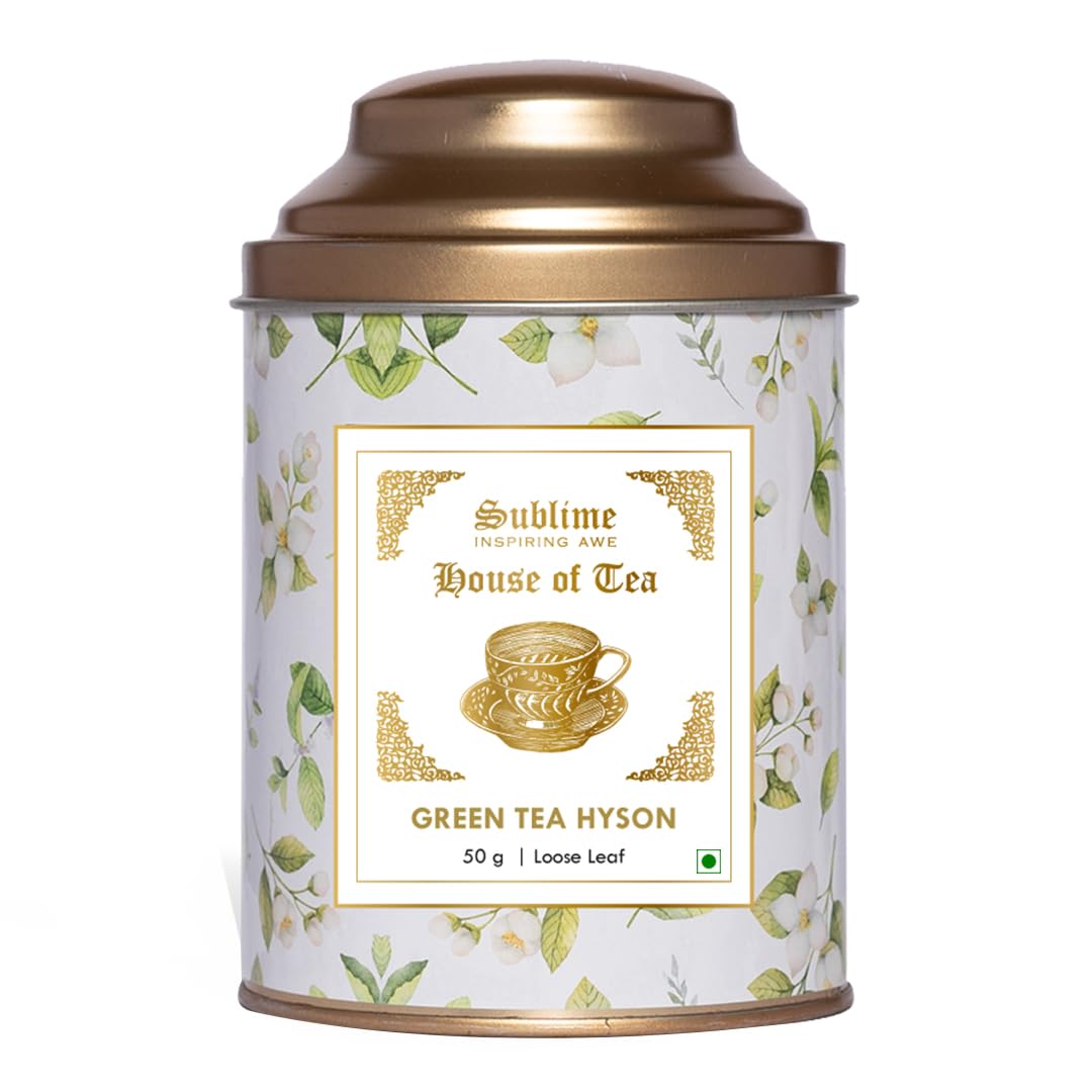 Sublime House of Tea Green Tea Hyson Helps in Weight Management and Boosting Immunity Loose Leaf Tea - 50 grams