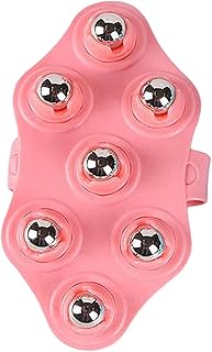 DYNWAVE 7 Ball Palm Shaped Lymphatic Hand Held Massager Deep Tissue Massage Pain Relief with Magnetic for Chest, Hamstrings, Full Body Care - Pink Magnetic