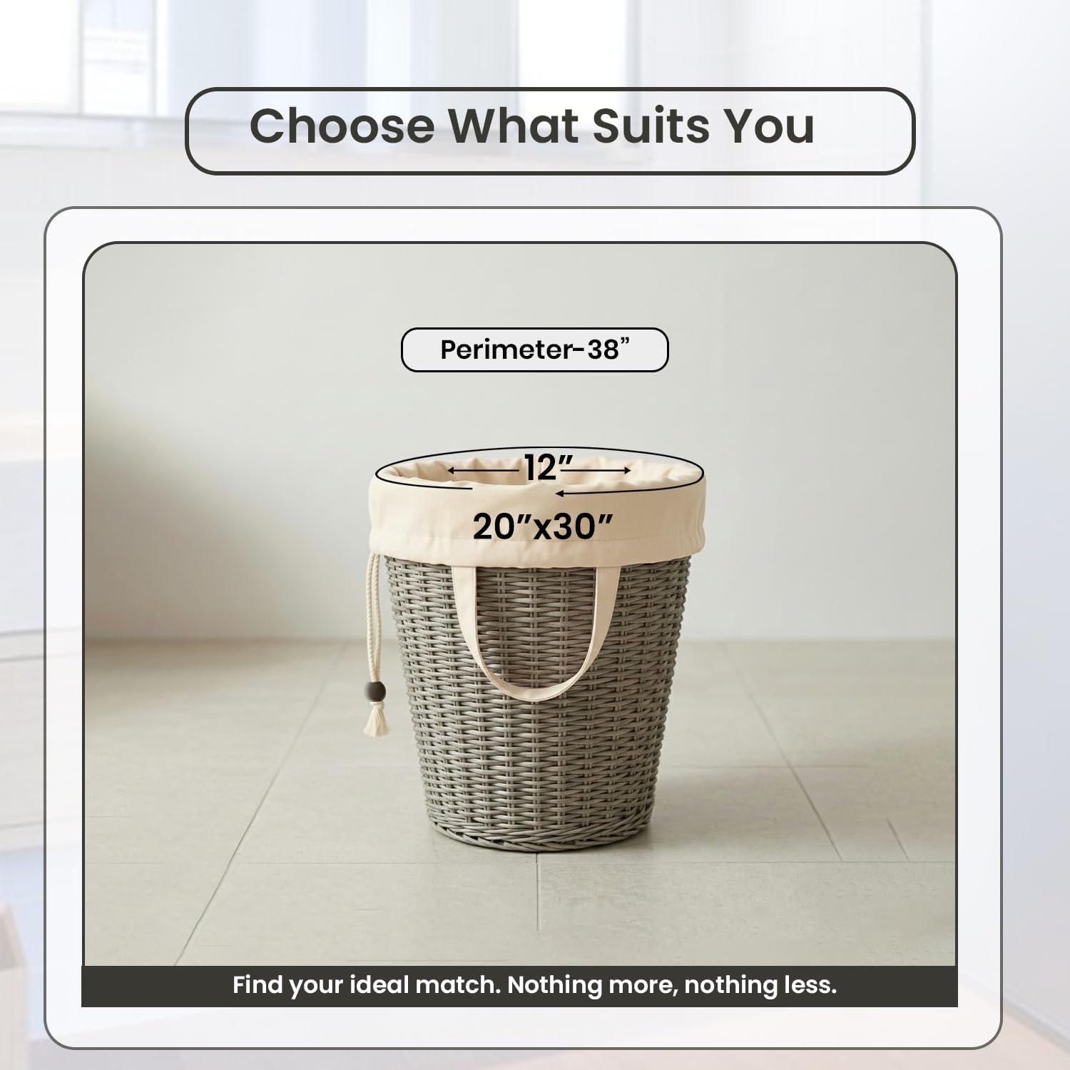 LFH Home Large Premium 100% Cotton Canvas Laundry Bag with Drawstring and Handles Heavy Duty, Multi-Use, and Washable for Home, Travel, College or Storage 20x30 (Pack of 2)-Natural