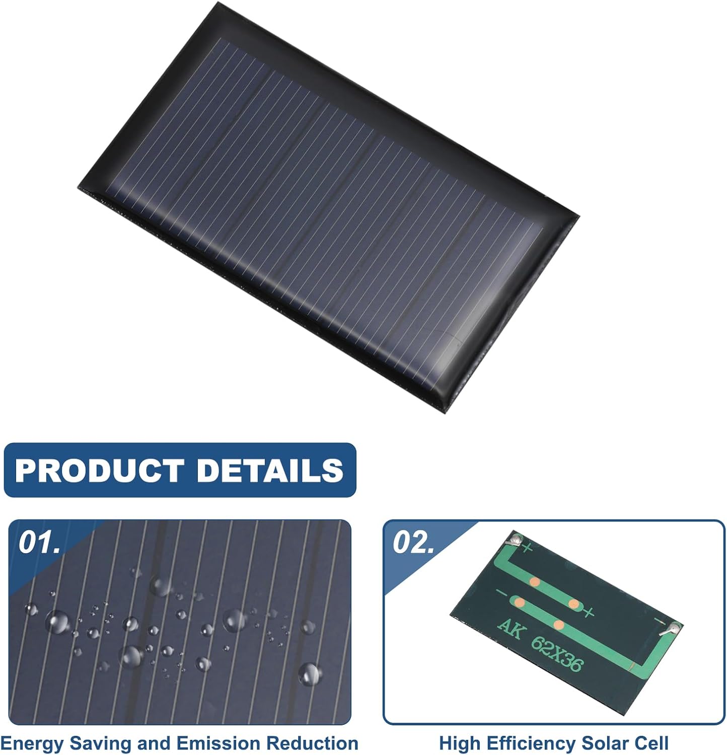 MECCANIXITY 8PCS 3V 0.27W 0.09A Mini Solar Panels 2.44" x 1.42" image 3