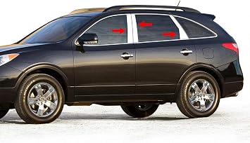 Made in USA! Compatible with 2007-2015 Hyundai Veracruz 6PC Stainless Steel Chrome Pillar Post Trim