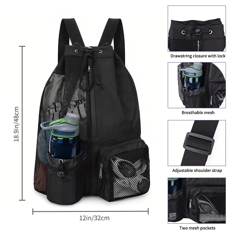 JSNOM Gym Bag Sports Bag Men Women: Backpack Bag Drawstring Waterproof Large with Outer Pocket Zip Inner Pocket for Teenagers Boys Girls (Grey) - Image 2