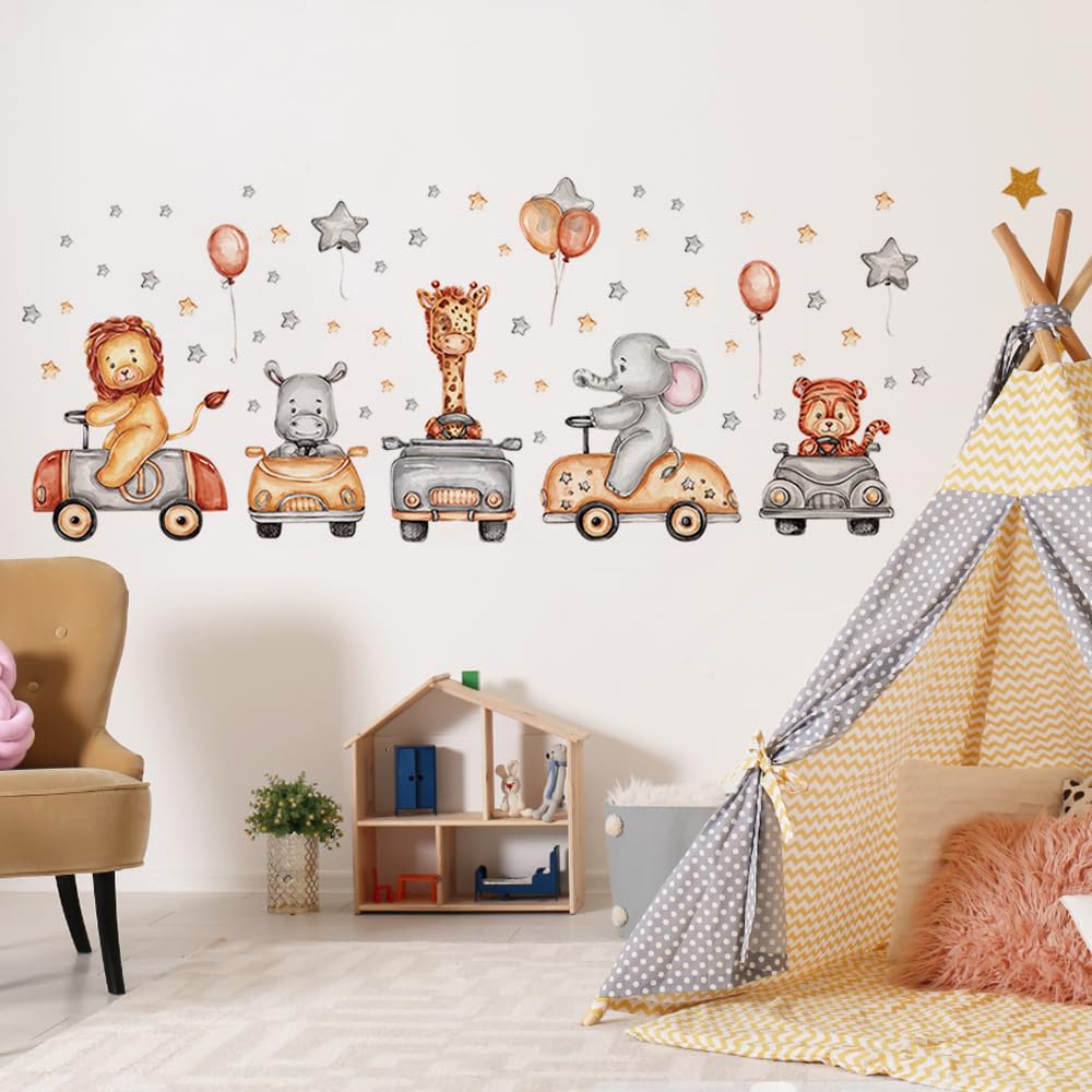 Wandtattoo Heißluftballon Mit Tieren – Abziehbar & Kinderfreundlich | Deko Fürs Kinderzimmer