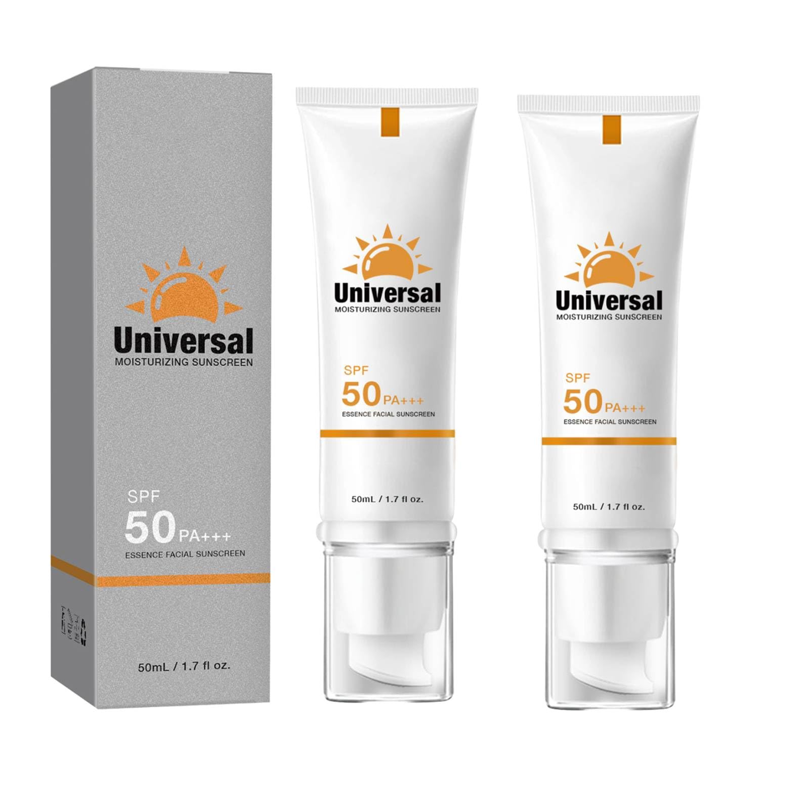 Crema Solar SPF 50, 2PCS Protectora Solar Hidratante Con Protección UVA/UVB, Loción Solar De Protección Alta, Crema Solar Facial Y Corporal, Protector Solar Facial SPF 50 Para Todo Tipo De Piel