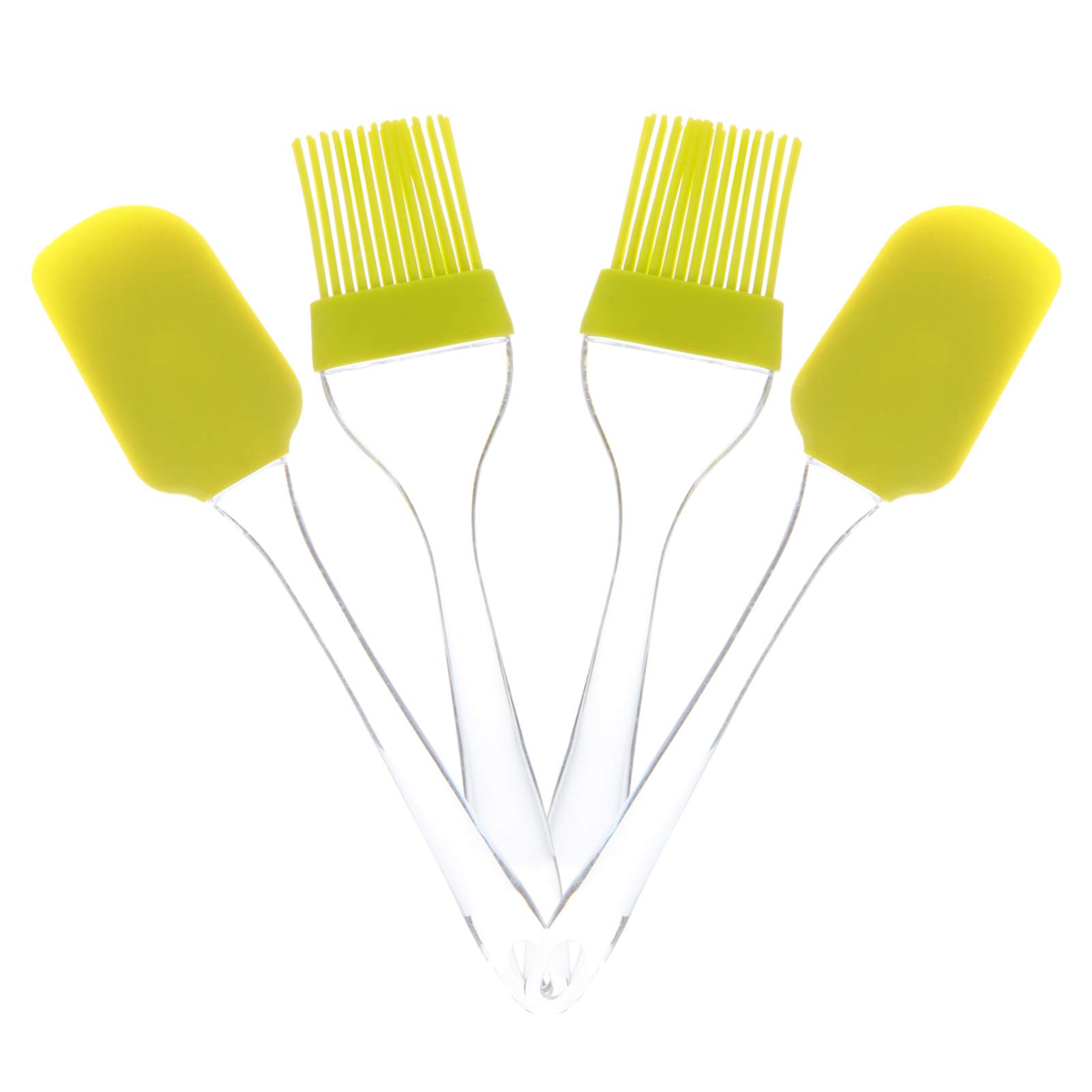 OUNONA 4Pcs Silicone Basting Brush Scraper Set for Kitchen Cooking Baking and Bbq Food Grade Silicone Utensils Heat Resistant Tools for Grilling and Baking Tasks