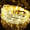 Hoteril Lichtsnoer met 12 meter, 12 m, waterdicht, met batterij, 120 leds, voor binnen en buiten, warm wit