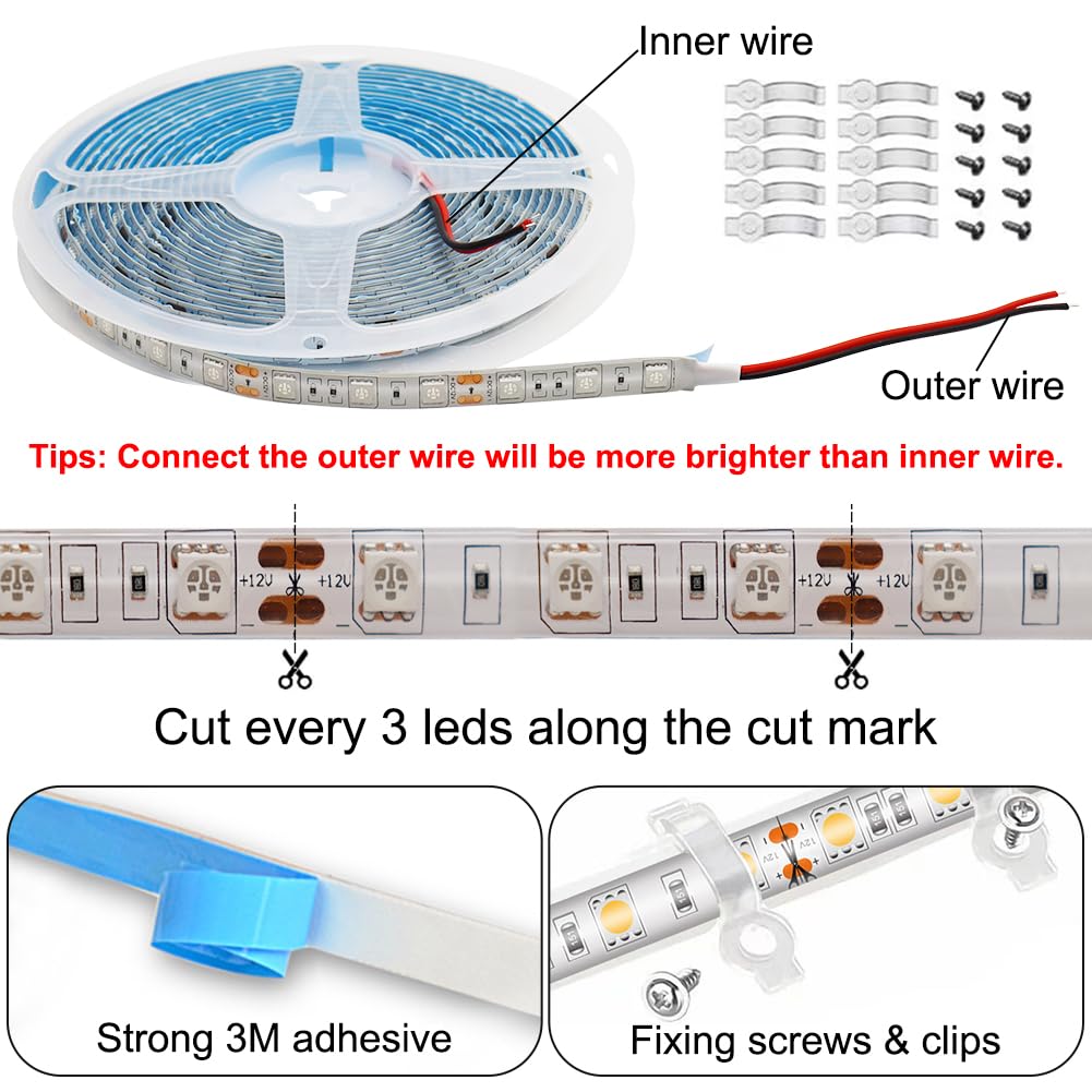 RV Awning Lights, 12V 164FT RV Underglow Led Light Kit