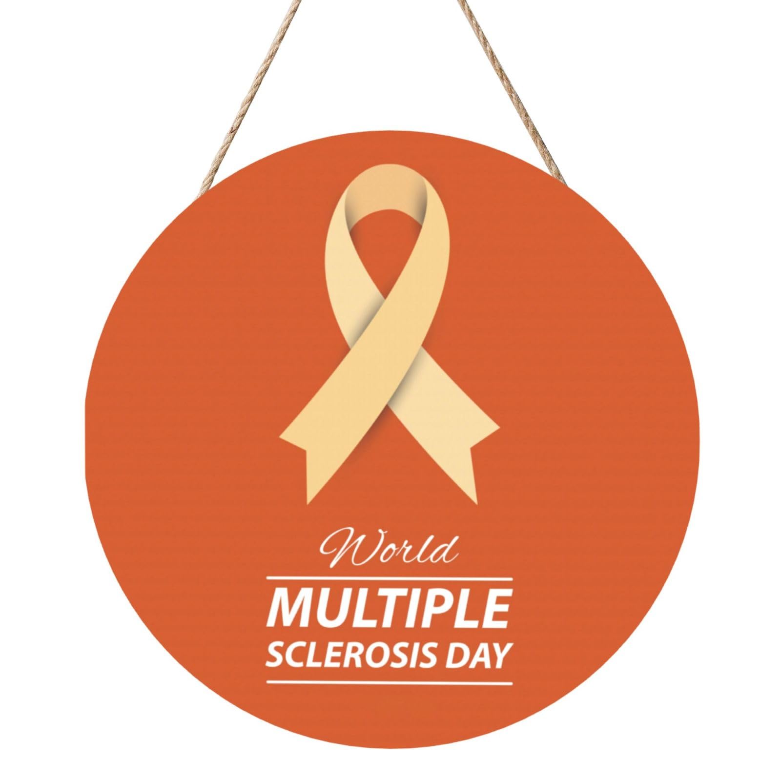 Ms Multiple Sclerosis Awareness Door Signs Plaques Wood Welcome Sign For Front Door Wall Hanging For Home Farmhouse Office Classroom Party Decoration