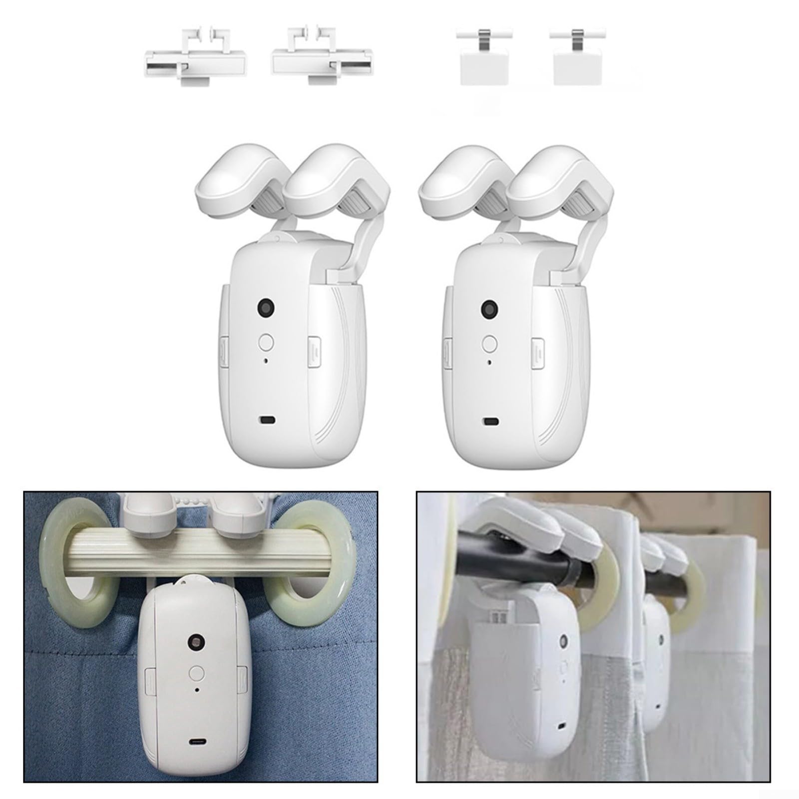Rideaux électriques, rail de rideau électrique, pour TUYA Bluetooth Smart rideaux robots 3 en 1 pour barre romaine T/U rail (2 pièces)