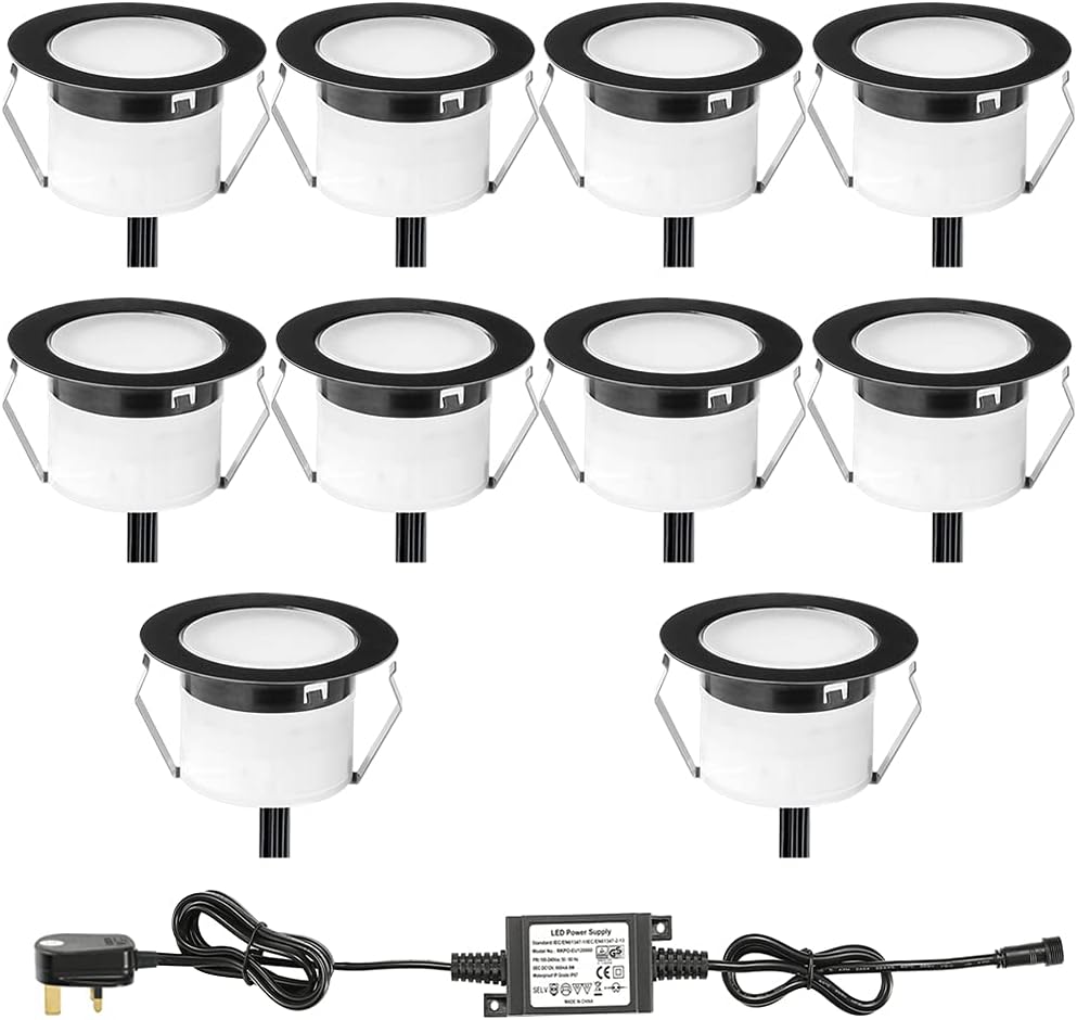 SET DI 10 - 30mm IP67 QUADRATO BLU LED DECKING / TERRA / ZOCCOLO KIT LUCE - Foto 6