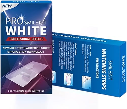 Tiras blanqueadoras dentales Kit de blanqueamiento de sonrisa Blanco profesional 14 tratamientos Eliminador de manchas dentales efectos