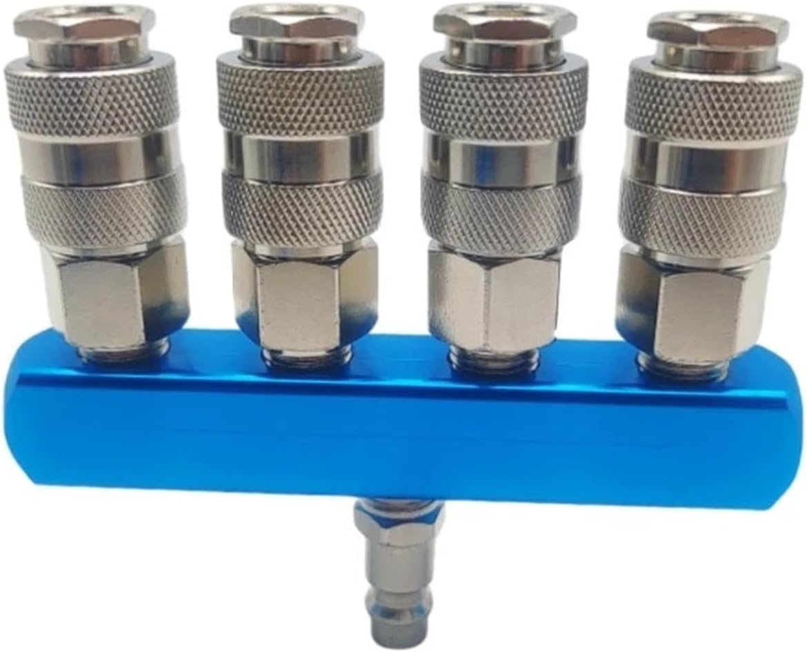 Pneumatic Fitting Pump Tool Coupler Manifold Multi Splitter style Air Gas Distributor for 1/4 Quick Connector(SML-2 JP SM20)