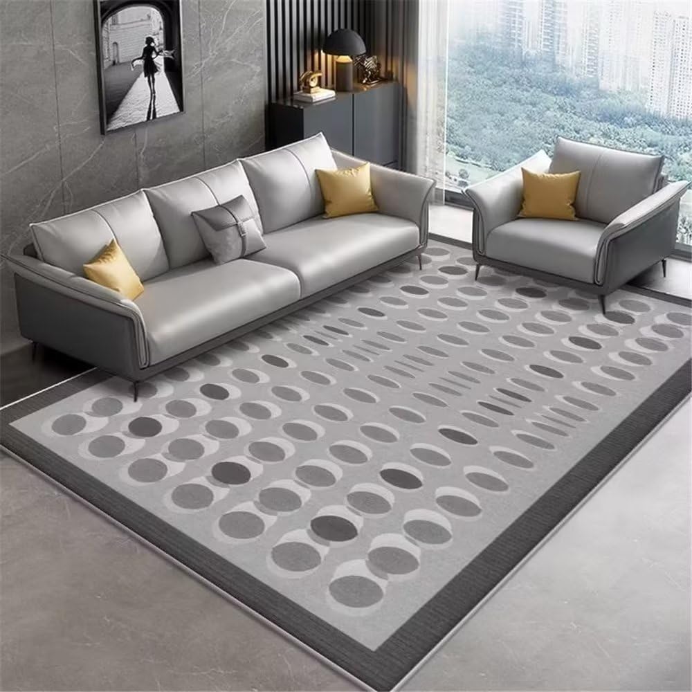 Tapis de chambre ado gris 80x160cm antidérapant à motif géométrique