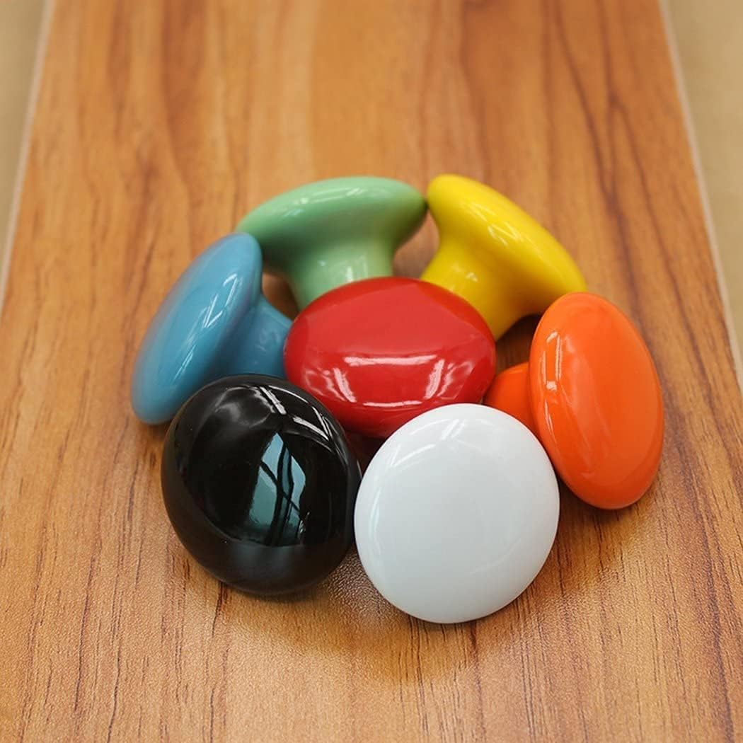Maniglie per ante di armadi, 10 pomelli per cassetti rotondi in ceramica, maniglie per cassetti, pomelli rotondi per porta per camera dei bambini, camera da letto, armadio, armadio, guardaroba, rosso